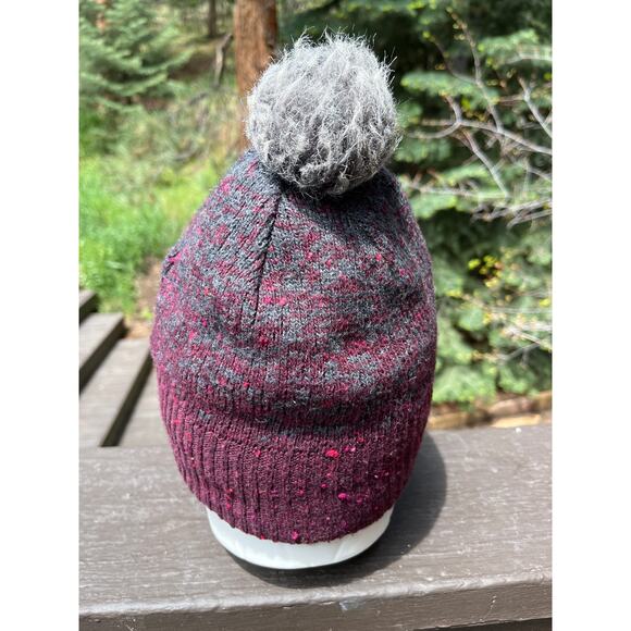 Outdoor Research Effie Primaloft Wool Cashmere Blend Purple Beanie Pom Pom Hat - Picture 4 of 8